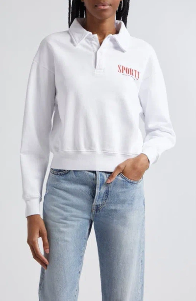 Sporty And Rich Sports Long Sleeve Crop Polo In White