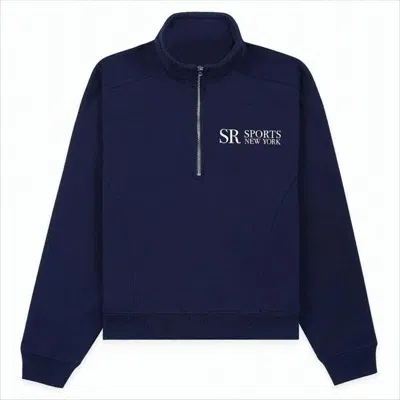 SPORTY AND RICH SPORTY AESTHETIC QUARTER-ZIP LONG-SLEEVE TOP