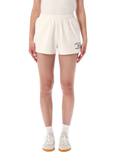 Sporty And Rich Sporty & Rich Sporty & Rich Off-white Cotton Varsity Shorts In Neutral