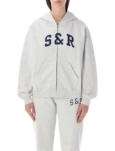 Sporty And Rich Sporty & Rich Sporty & Rich S&r Ivy Zip Hoodie In Melange Grey In Gray