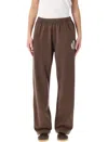 Sporty And Rich Sporty & Rich Sporty & Rich Ny Crest Embroidered Sweatpants – Chocolate In Brown
