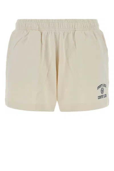 Sporty And Rich Sporty & Rich Sporty Cotton Mini Shorts In Neutral