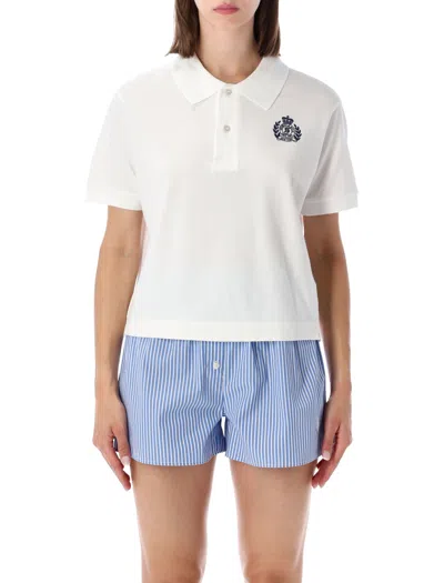 Sporty And Rich Sporty & Rich Sporty Icon Mini Polo Shirt For Women In Bianco