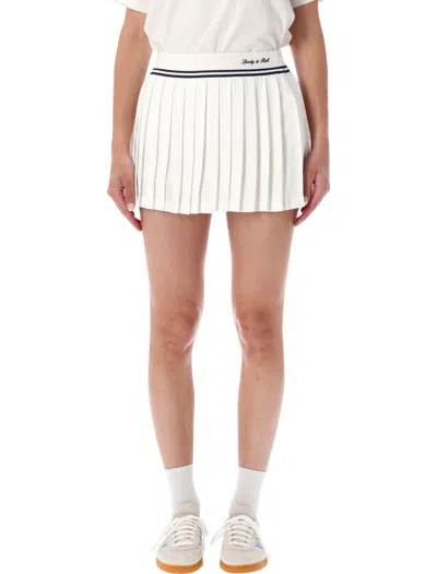 Sporty And Rich Sporty & Rich Sporty Mini Skirt For Women In Ecru Navy