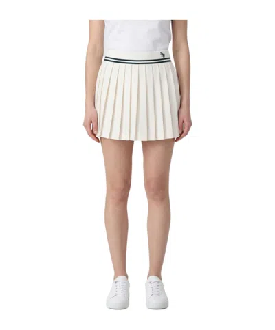Sporty And Rich Sporty  Rich Abigail Pleated Mini Skirt In White