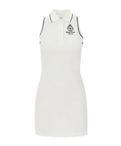 Sporty And Rich Sporty  Rich Crown Polo Dress In White