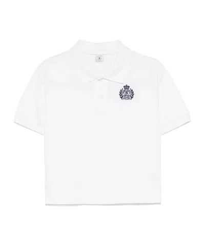 Sporty And Rich Sporty  Rich Logo Embroidered Short-sleeved Polo Shirt In White