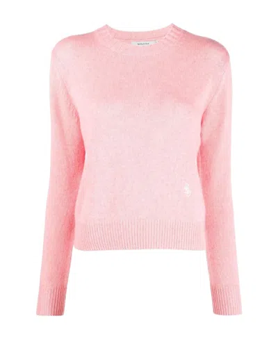 Sporty And Rich Sporty  Rich Logo-embroidered Crewneck Jumper In Pink