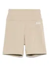 Sporty And Rich Sr Runner Logo-print High-waist Biker Shorts In Neutral