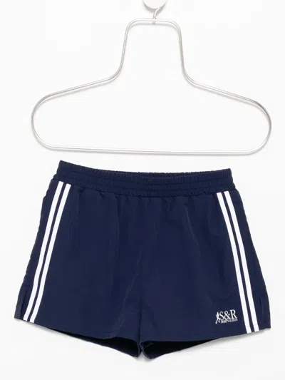Sporty And Rich Sr Runner Track Short In Blue