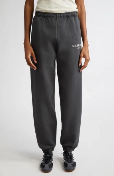 Sporty And Rich Sporty & Rich S.r. Sport Cotton Graphic Sweatpants In Black
