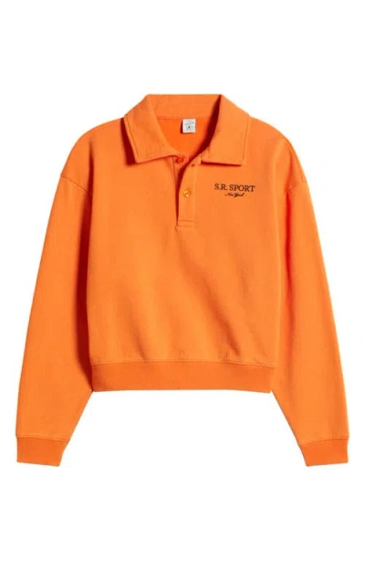 Sporty And Rich Sporty & Rich S.r. Sport Embroidered Polo Sweatshirt In Squash
