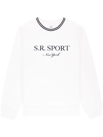Sporty And Rich Sr Sport Logo-print Cotton Sweatshirt In White