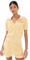 Sporty And Rich Logo-embroidery Cotton Polo Shirt In Almond Pomodoro