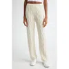 Sporty And Rich Sporty & Rich Src Cable Knit Cashmere & Wool Pants In Cream
