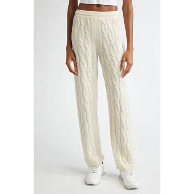 Sporty And Rich Sporty & Rich Src Cable Knit Cashmere & Wool Pants In Cream