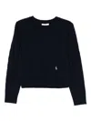 Sporty And Rich Sporty & Rich "src" Cableknit Cashmere Sweater Clothing In Blue