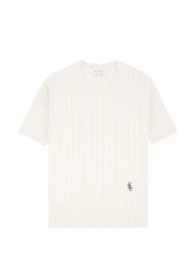 Sporty And Rich Src Cable-knit Sweater In Neutral