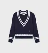 Sporty And Rich Src Cable-knit Jumper In Navy