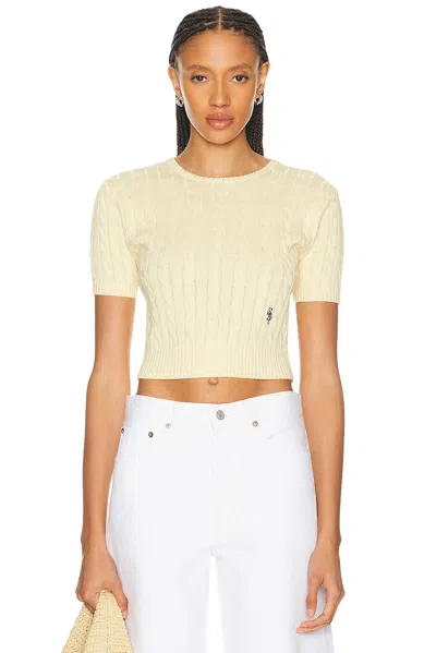 Sporty And Rich Src Cotton Cableknit Sweater In Yellow