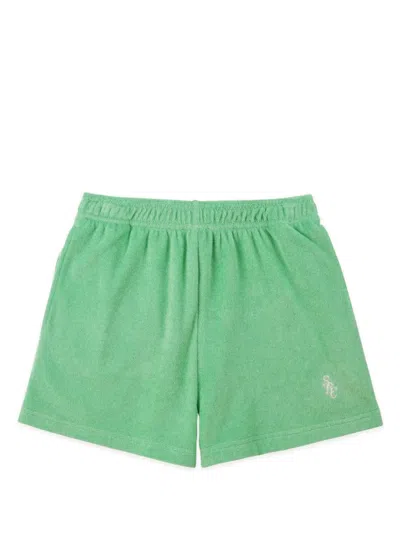Sporty And Rich Src Cotton Track Shorts In Green