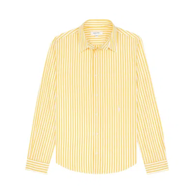 Pre-owned Sporty And Rich Sporty & Rich Src Embroidered Button Down Shirt 'white/yellow'