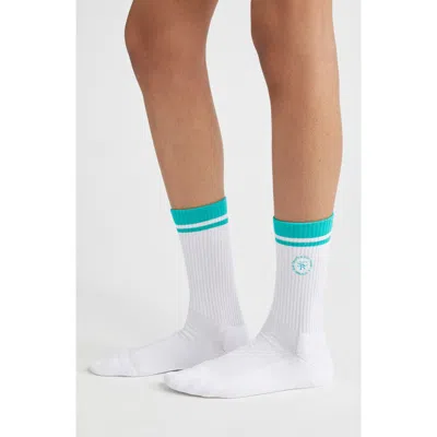 Sporty And Rich Sporty & Rich Src Embroidered Crew Socks In White