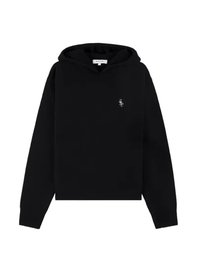 Sporty And Rich Src Embroidered Hoodie In Black
