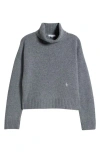 Sporty And Rich Sporty & Rich Src Embroidered Wool Turtleneck Sweater In Heather Gray