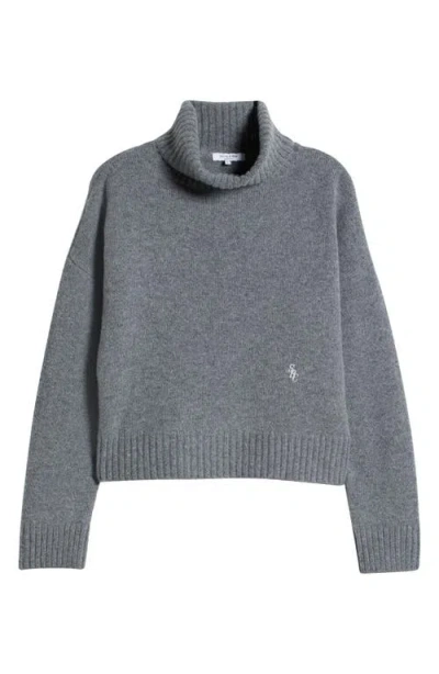 Sporty And Rich Sporty & Rich Src Embroidered Wool Turtleneck Sweater In Heather Gray