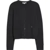 Sporty And Rich Sporty & Rich Src Monogram Crop Cashmere & Wool Cardigan In Black