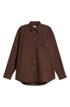Sporty And Rich Sporty & Rich Src Oversize Cotton Poplin Button-up Shirt In Chocolate