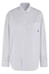 Sporty And Rich Womens Striped Oversized Cotton-poplin Shirt Blue Striped Xs In Blue
