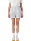 Sporty And Rich Sporty & Rich Src Poplin Striped Shorts In White/blue Stripes