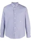 Sporty And Rich Src Striped Cotton Shirt In Blue