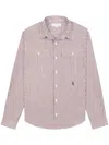 Sporty And Rich Src Utility Stripe-print Cotton Shirt In Brown