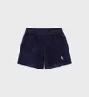 Sporty And Rich Src Velour Mini Shorts In Navy