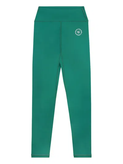 Sporty And Rich Srhwc Logo-print Leggings In Green