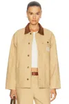 Sporty And Rich Gaia Corduroy-collar Jacket In Brown
