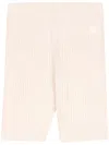 Sporty And Rich Srhwc Ribbed-knit Shorts In Neutrals
