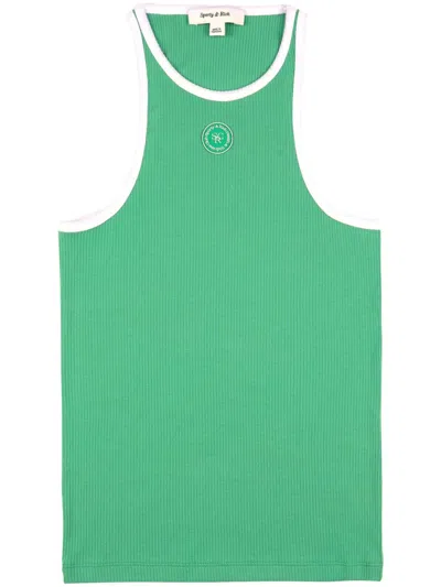 Sporty And Rich Srhwc Ribbed Tank Top In Green