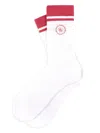 Sporty And Rich Ribbed Logo Socks In White