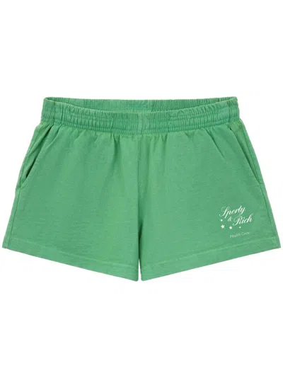 Sporty And Rich Stars Health Crew Disco Shorts In Green