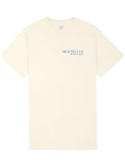 Sporty And Rich Stay Hydrated Cotton T-shirt In Neutrals