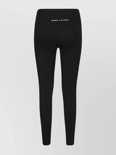 Sporty And Rich Stretch Waistband Leggings For Comfort In Black