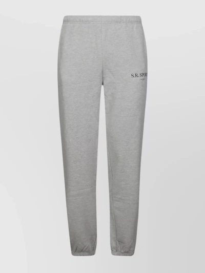 Sporty And Rich Stretch Waistband Ribbed Cuffs Trousers In Gray