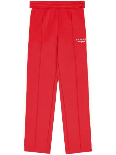 Sporty And Rich Stripe-detail Track Pants In Red