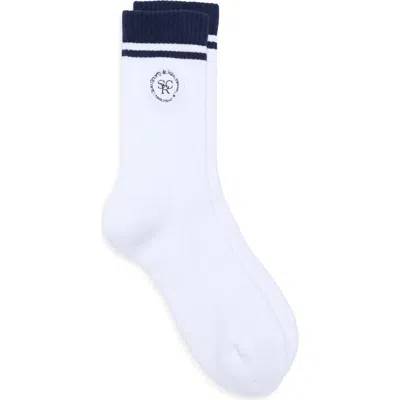 Sporty And Rich Sporty & Rich Stripe Rib Socks In White