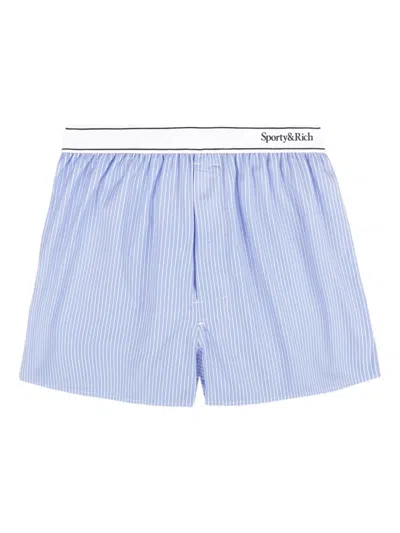 Sporty And Rich Striped Boxer Shorts In Blue