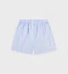 Sporty And Rich Striped Button-fly Shorts In Blue